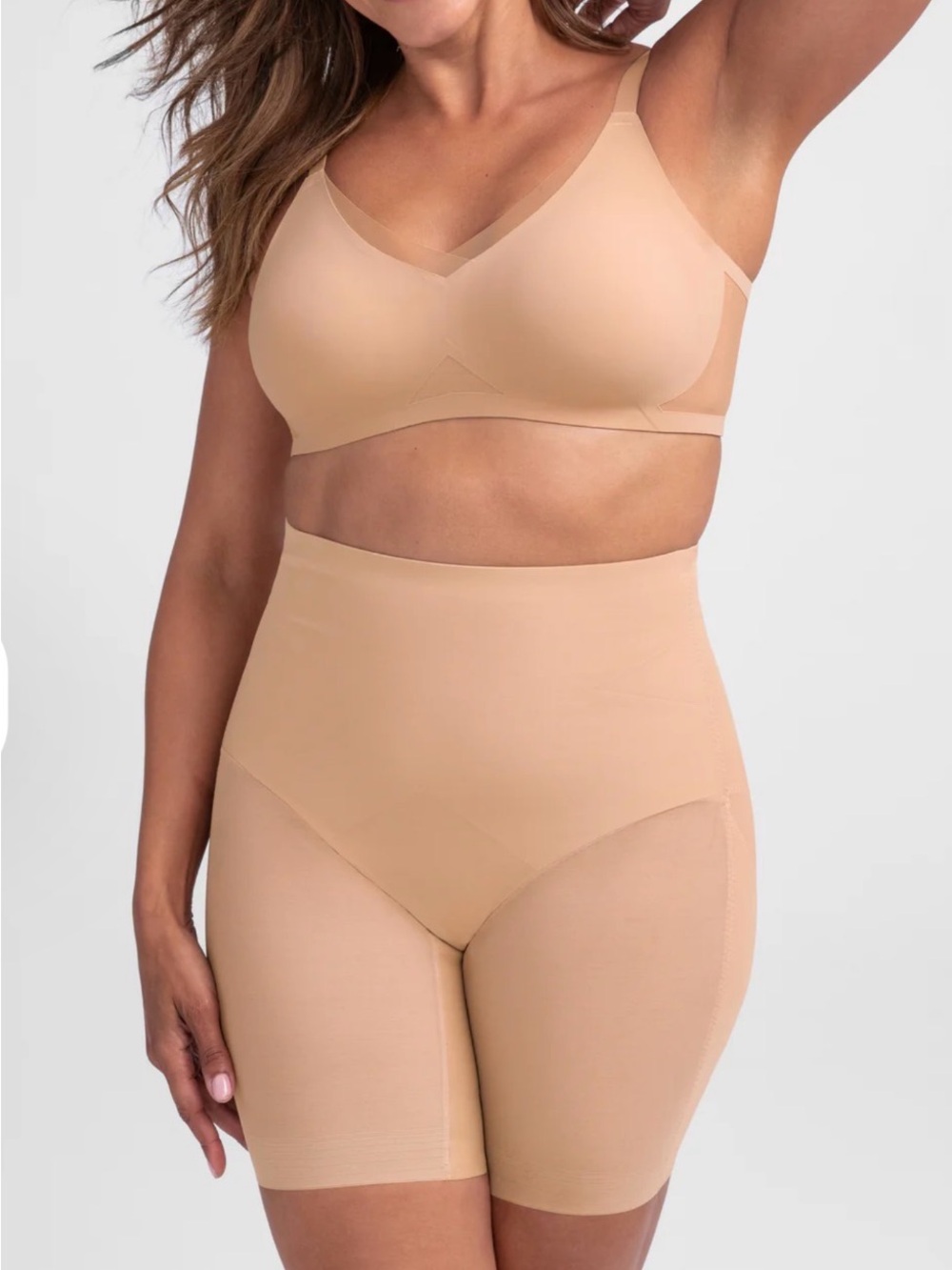 Honeylove Mid-Waist Short in Sand, Size L